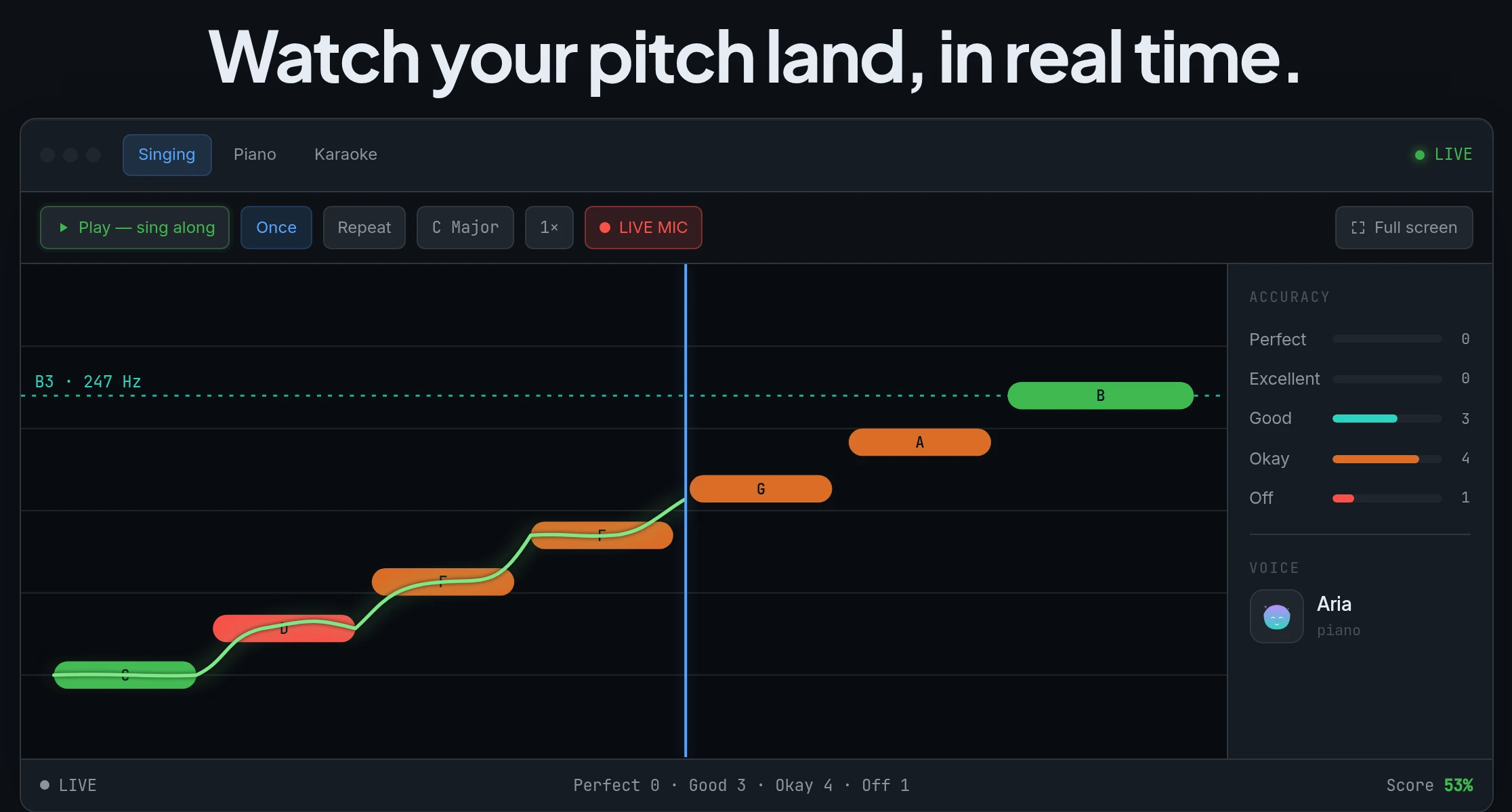 MercuryPitch interface